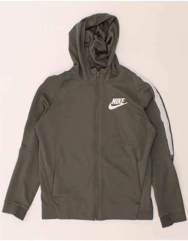 NIKE Boys Zip Hoodie Sweater 13-14 Years XL Grey Colourblock Cotton Hoodie with Rhinestones Sparkly Elegant NIKE Boys Zip Hoodie Sweater 13-14 Years XL Grey Colourblock Cotton Hoodie with Rhinestones Sparkly Elegant
