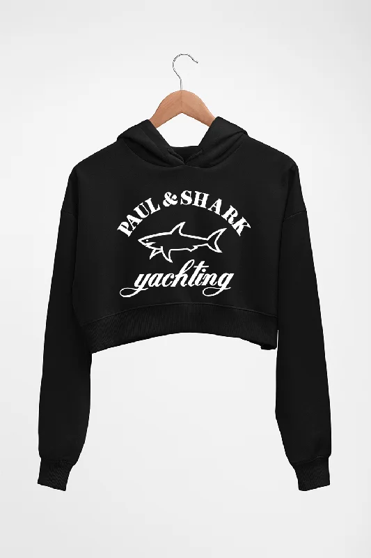 Paul & Shark Crop HOODIE FOR WOMEN Hoodie with Hem Frayed Vintage Worn