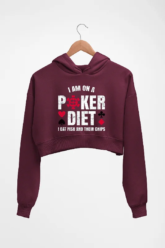 Poker Crop HOODIE FOR WOMEN Hoodie with Rhinestones Sparkly Elegant