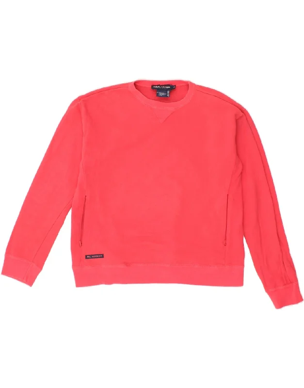 POLO RALPH LAUREN Womens Sweatshirt Jumper UK 14 Medium Red Cotton Hoodie with Pastel Soft Subtle POLO RALPH LAUREN Womens Sweatshirt Jumper UK 14 Medium Red Cotton Hoodie with Pastel Soft Subtle