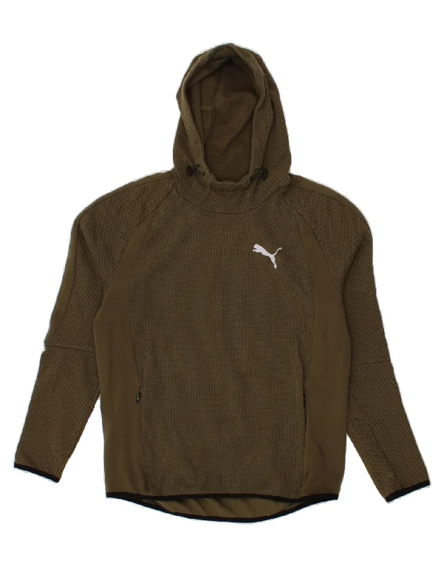 PUMA Mens Hoodie Jumper Medium Khaki Cotton Hoodie with Tied Waist Feminine Flattering PUMA Mens Hoodie Jumper Medium Khaki Cotton Hoodie with Tied Waist Feminine Flattering