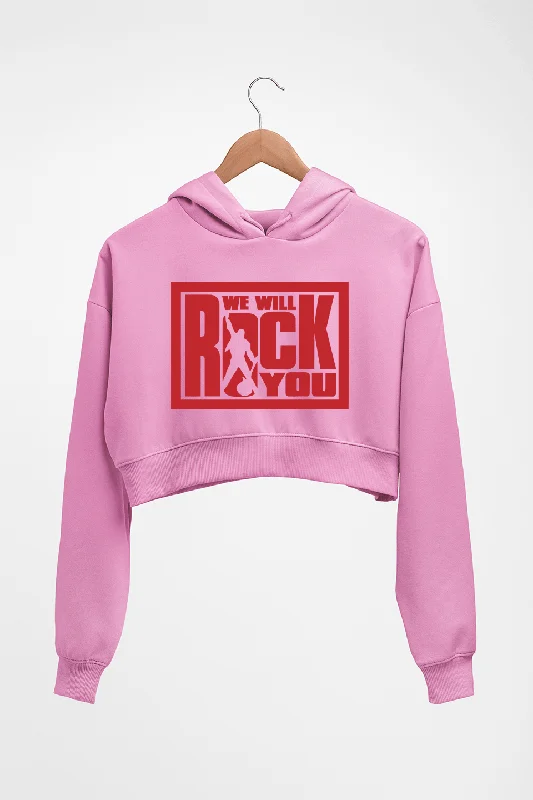 Queen Rock Band We Will Rock You Crop HOODIE FOR WOMEN Hoodie with High-Low Hem Asymmetrical Trendy Queen Rock Band We Will Rock You Crop HOODIE FOR WOMEN Hoodie with High-Low Hem Asymmetrical Trendy