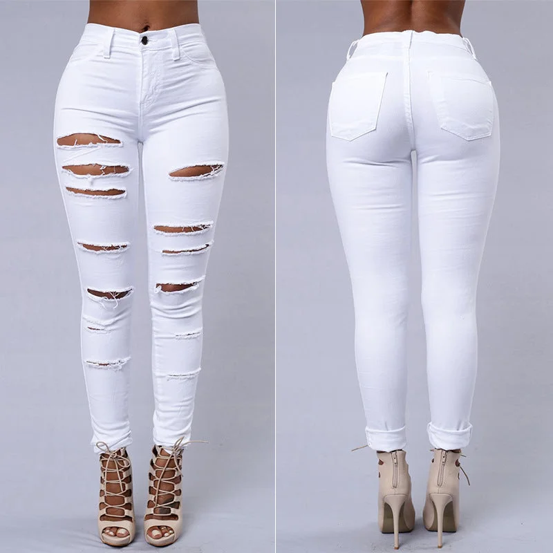 Women’s High-Waist Ripped Skinny Jeans – Stylish, Comfortable Fit Trendy Cut-Off Denim Shorts Women’s High-Waist Ripped Skinny Jeans – Stylish, Comfortable Fit Trendy Cut-Off Denim Shorts