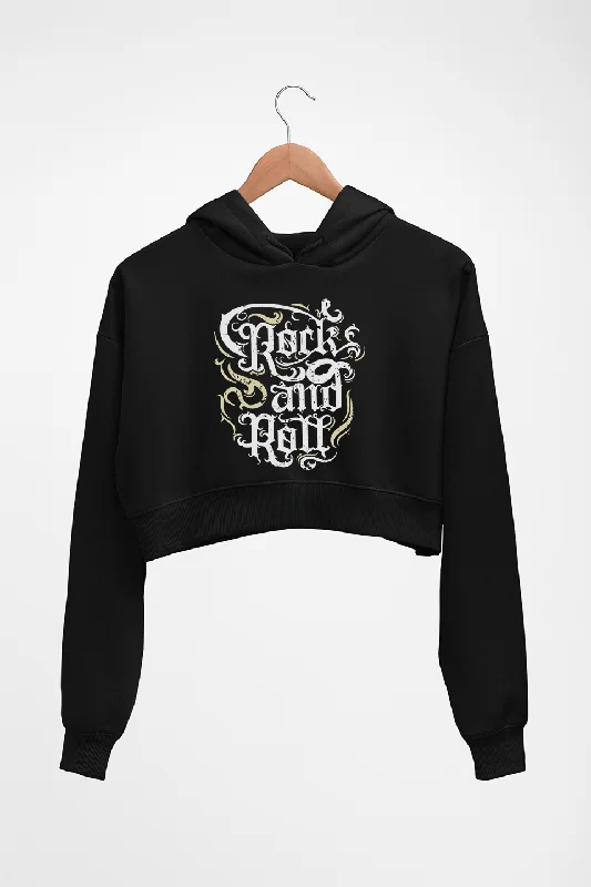 Rock and Roll Crop HOODIE FOR WOMEN Hoodie with Drawstring Waist Adjustable Fitted