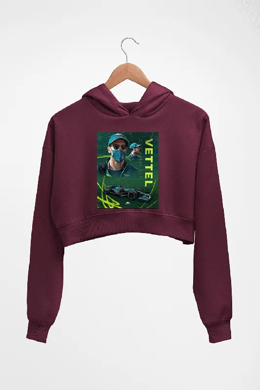 Sebastian Vettel F1 Crop HOODIE FOR WOMEN Hoodie with Ribbed Cuffs Snug Fit Comfort