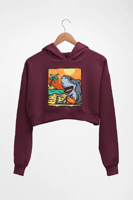 Shark Crop HOODIE FOR WOMEN Hoodie with Raw Hem Edgy Unfinished