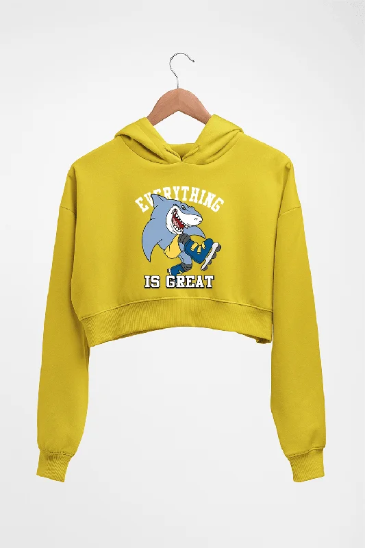 Shark Crop HOODIE FOR WOMEN Hoodie with Pastel Soft Subtle