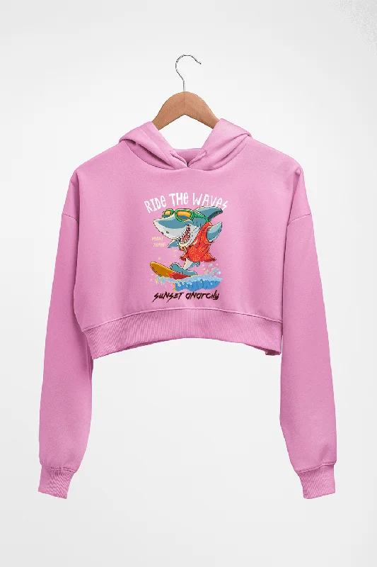 Shark Crop HOODIE FOR WOMEN Hoodie with Gradient Ombre Colorful