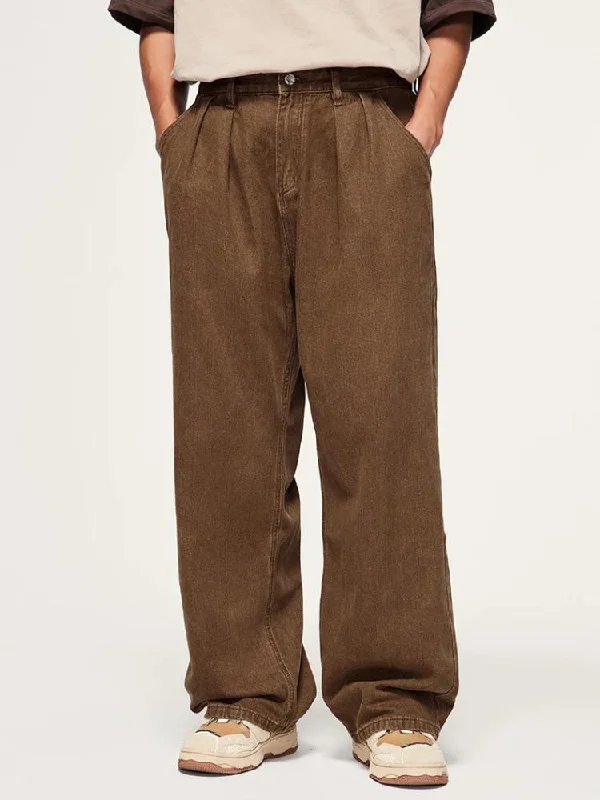 Skater Wide Leg Denim Jeans Fashionable Relaxed Fit Denim