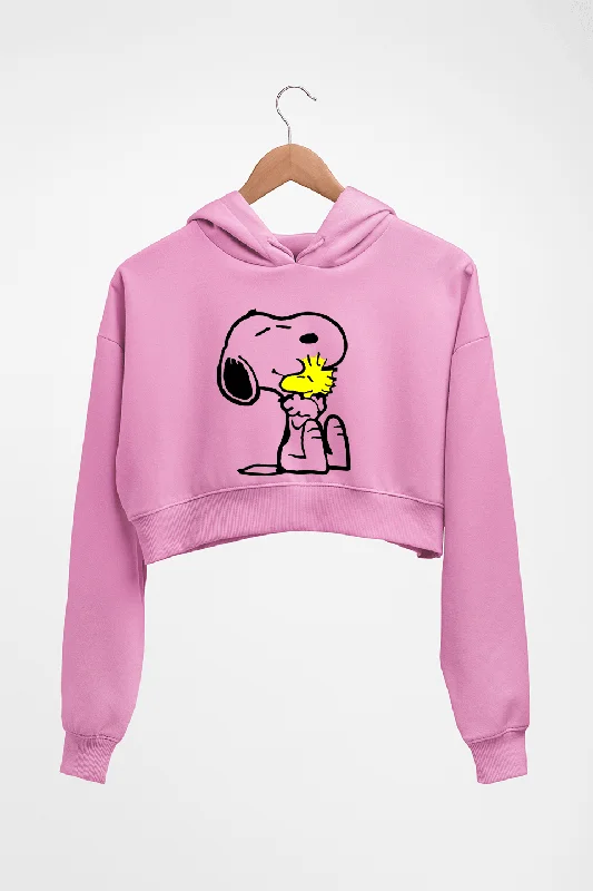 Snoopy Crop HOODIE FOR WOMEN Hoodie with High-Low Hem Asymmetrical Trendy