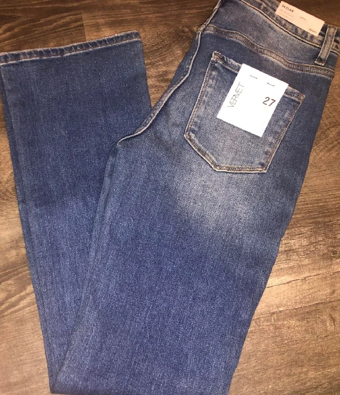 Vervet Skyler Stretchy Jeans -By Flying Monkey Comfortable Folded Hem Jeans