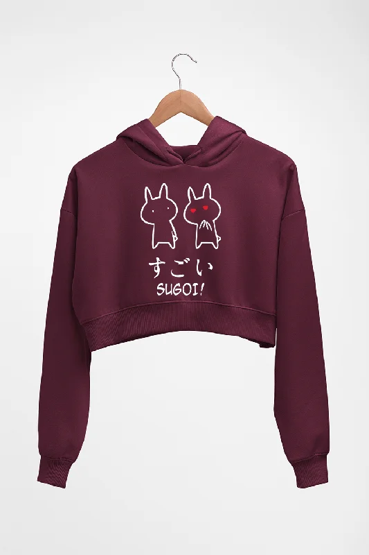 Sugoi Dekai Crop HOODIE FOR WOMEN Hoodie with Toggle Buttons Decorative Unique