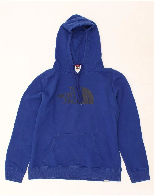 THE NORTH FACE Womens Graphic Hoodie Jumper UK 14 Medium Blue Cotton Hoodie with Applique Textured Unique THE NORTH FACE Womens Graphic Hoodie Jumper UK 14 Medium Blue Cotton Hoodie with Applique Textured Unique