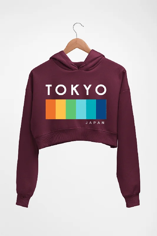 Tokyo Japan Crop HOODIE FOR WOMEN Hoodie with Tie-Dye Psychedelic Retro