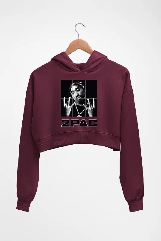 Tupac 2Pac Crop HOODIE FOR WOMEN Hoodie with Side Slits Relaxed Casual