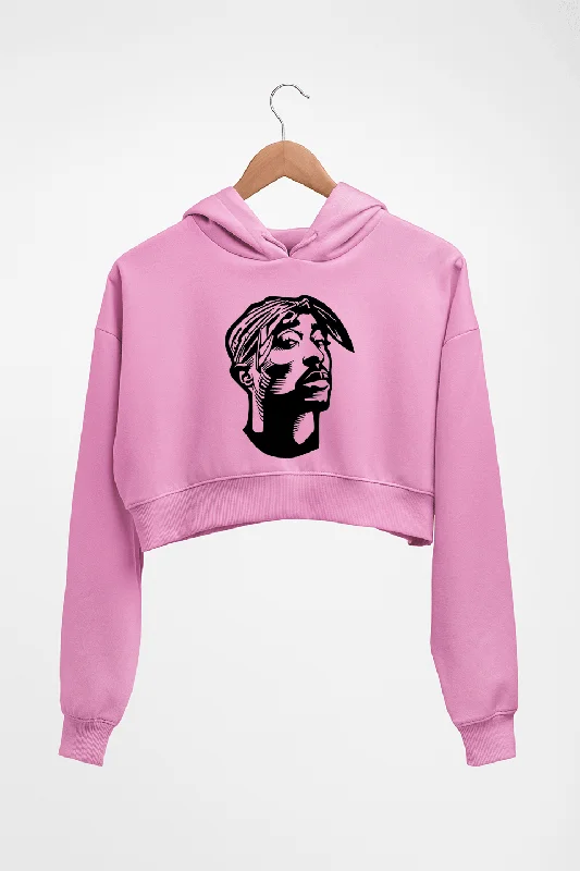 Tupac 2Pac Crop HOODIE FOR WOMEN Hoodie with High-Low Hem Asymmetrical Trendy