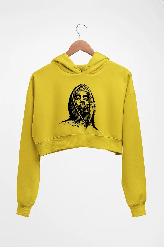Tupac 2Pac Crop HOODIE FOR WOMEN Hoodie with Hem Embroidery Detailed Premium