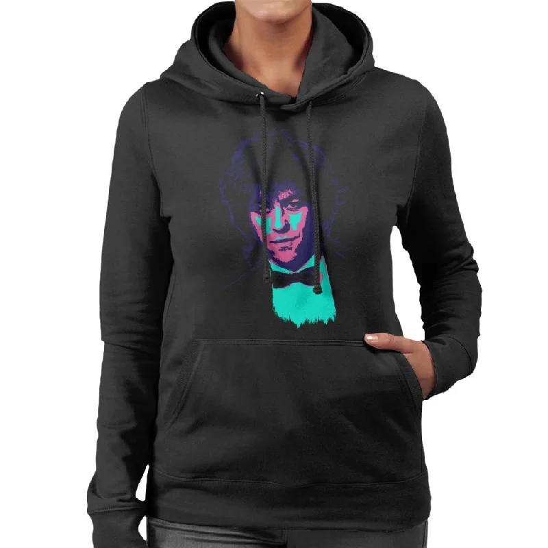 TV Times Bob Geldof In A Tuxedo 1986 Pop Art Stylised Women's Hooded Sweatshirt Hoodie with Hidden Zipper Minimalist Clean TV Times Bob Geldof In A Tuxedo 1986 Pop Art Stylised Women's Hooded Sweatshirt Hoodie with Hidden Zipper Minimalist Clean