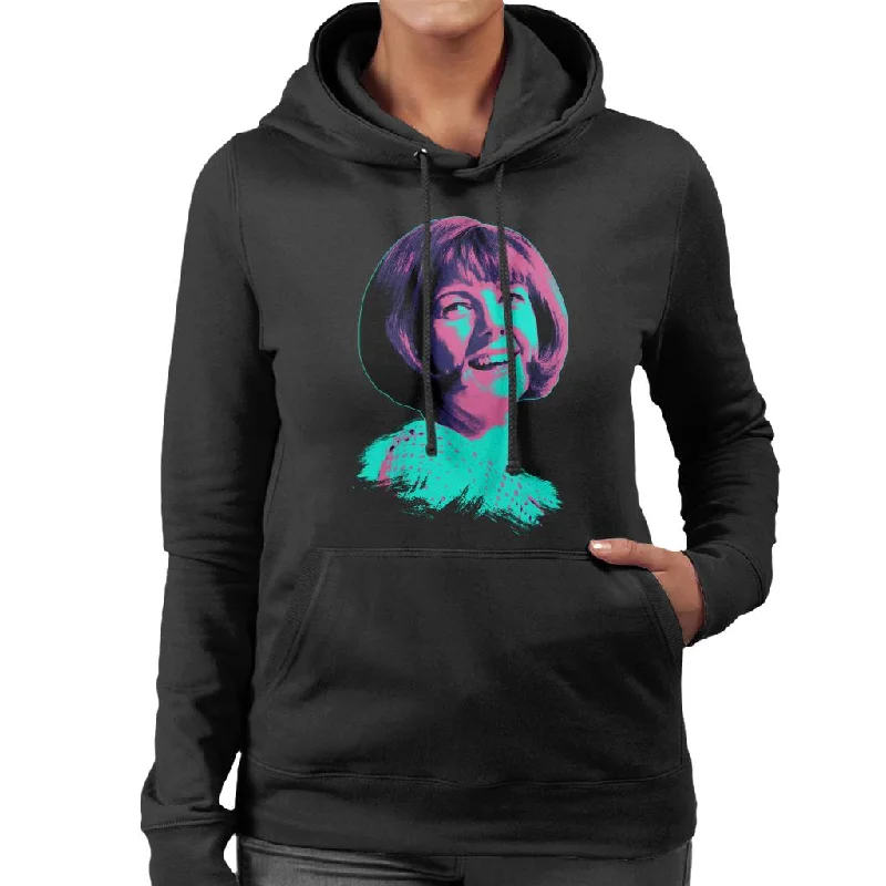 TV Times Cilla Black 1964 Pop Art Stylised Women's Hooded Sweatshirt Hoodie with Embroidery Detailed Premium TV Times Cilla Black 1964 Pop Art Stylised Women's Hooded Sweatshirt Hoodie with Embroidery Detailed Premium