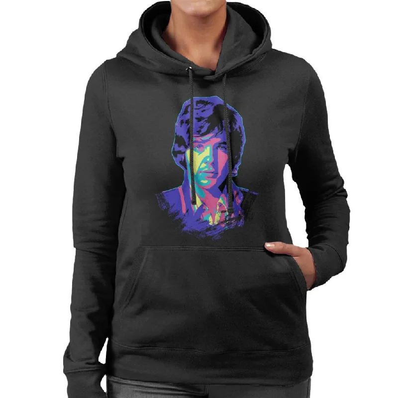 TV Times David Essex Portrait Pop Art Stylised Women's Hooded Sweatshirt Hoodie with Elastic Waist Stretchable Comfortable TV Times David Essex Portrait Pop Art Stylised Women's Hooded Sweatshirt Hoodie with Elastic Waist Stretchable Comfortable