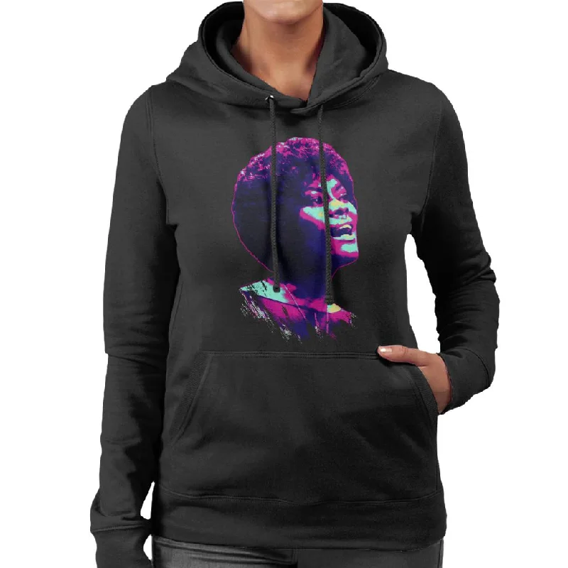 TV Times Dionne Warwick Live Pop Art Stylised Women's Hooded Sweatshirt Hoodie with Raglan Sleeves Sporty Comfortable TV Times Dionne Warwick Live Pop Art Stylised Women's Hooded Sweatshirt Hoodie with Raglan Sleeves Sporty Comfortable
