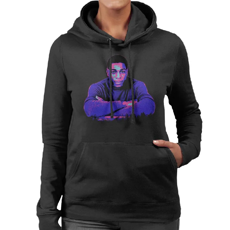 TV Times Frank Bruno 1985 Pop Art Stylised Women's Hooded Sweatshirt Hoodie with Hem Fringe Bohemian Relaxed TV Times Frank Bruno 1985 Pop Art Stylised Women's Hooded Sweatshirt Hoodie with Hem Fringe Bohemian Relaxed
