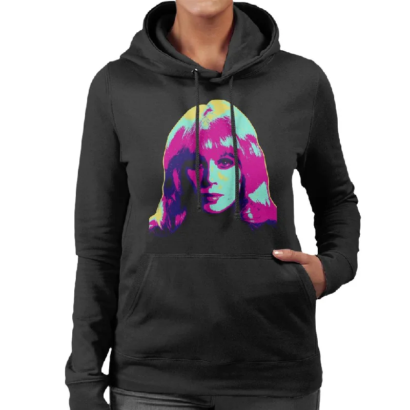 TV Times Joanna Lumley Sapphire And Steel 1979 Pop Art Stylised Women's Hooded Sweatshirt Hoodie with Pattern Geometric Abstract TV Times Joanna Lumley Sapphire And Steel 1979 Pop Art Stylised Women's Hooded Sweatshirt Hoodie with Pattern Geometric Abstract