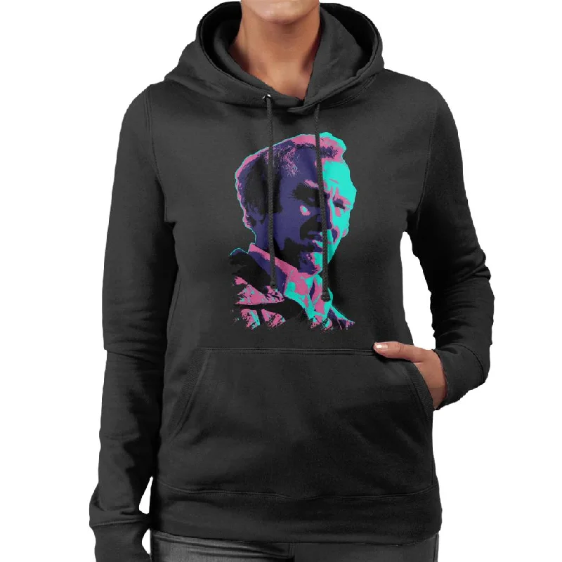 TV Times John Thaw The Sweeney 1976 Pop Art Stylised Women's Hooded Sweatshirt Hoodie with Distressed Vintage Worn TV Times John Thaw The Sweeney 1976 Pop Art Stylised Women's Hooded Sweatshirt Hoodie with Distressed Vintage Worn