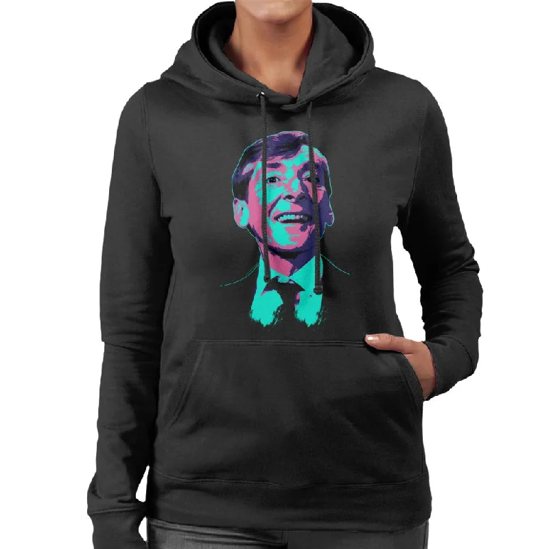 TV Times Kenneth Williams Retro Pop Art Stylised Women's Hooded Sweatshirt Hoodie with Gradient Ombre Colorful