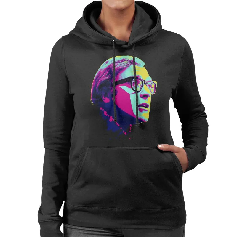 TV Times Michael Caine Billion Dollar Brain 1967 Pop Art Stylised Women's Hooded Sweatshirt Hoodie with Camouflage Military Edgy TV Times Michael Caine Billion Dollar Brain 1967 Pop Art Stylised Women's Hooded Sweatshirt Hoodie with Camouflage Military Edgy