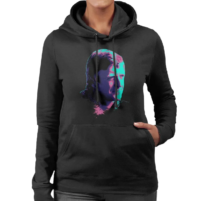 TV Times Michael Parkinson 1976 Pop Art Stylised Women's Hooded Sweatshirt Hoodie with Hem Fringe Bohemian Relaxed TV Times Michael Parkinson 1976 Pop Art Stylised Women's Hooded Sweatshirt Hoodie with Hem Fringe Bohemian Relaxed