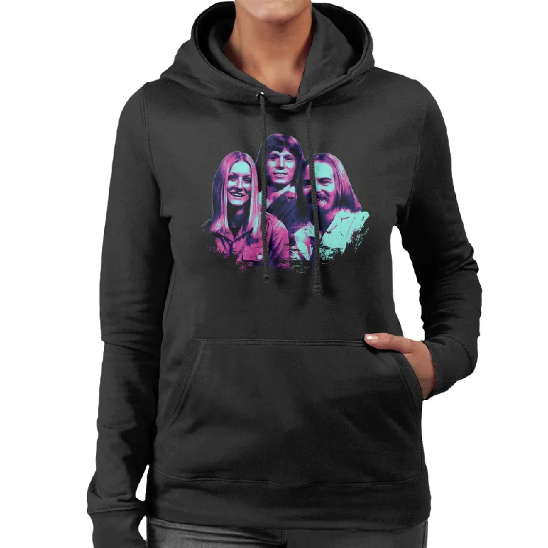 TV Times Music Trio For Rainbow Pop Art Stylised Women's Hooded Sweatshirt Hoodie with Neon Bright Vibrant TV Times Music Trio For Rainbow Pop Art Stylised Women's Hooded Sweatshirt Hoodie with Neon Bright Vibrant
