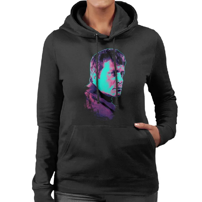 TV Times Oliver Reed 1971 Pop Art Stylised Women's Hooded Sweatshirt Zip Hoodie Drawstring Kangaroo Pocket
