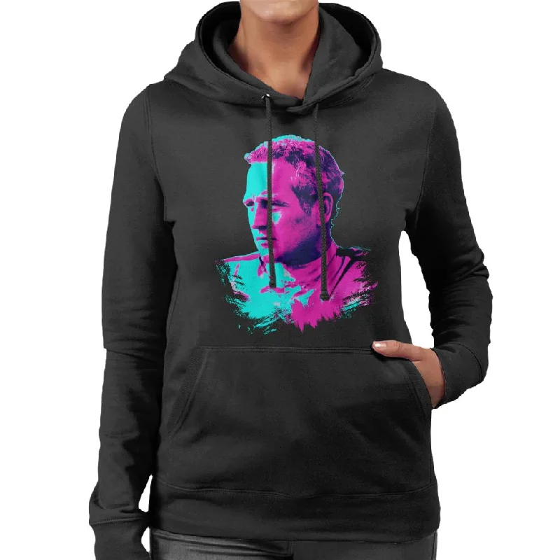 TV Times Paul Newman Race Suit 1974 Pop Art Stylised Women's Hooded Sweatshirt Hoodie Dress Longline Feminine TV Times Paul Newman Race Suit 1974 Pop Art Stylised Women's Hooded Sweatshirt Hoodie Dress Longline Feminine