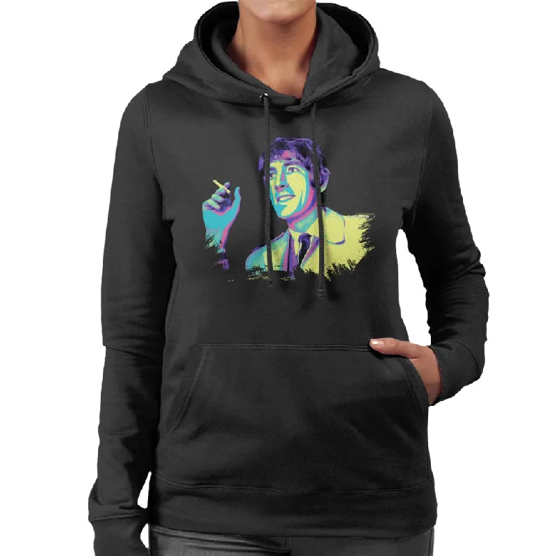 TV Times Peter Cook Pop Art Stylised Women's Hooded Sweatshirt Hoodie with Hem Patch Decorative Personalized TV Times Peter Cook Pop Art Stylised Women's Hooded Sweatshirt Hoodie with Hem Patch Decorative Personalized