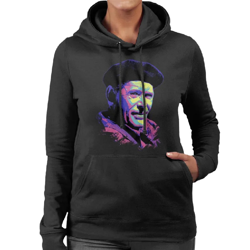 TV Times Peter O Toole Pop Art Stylised Women's Hooded Sweatshirt Hoodie with High Neck Warm Protective TV Times Peter O Toole Pop Art Stylised Women's Hooded Sweatshirt Hoodie with High Neck Warm Protective