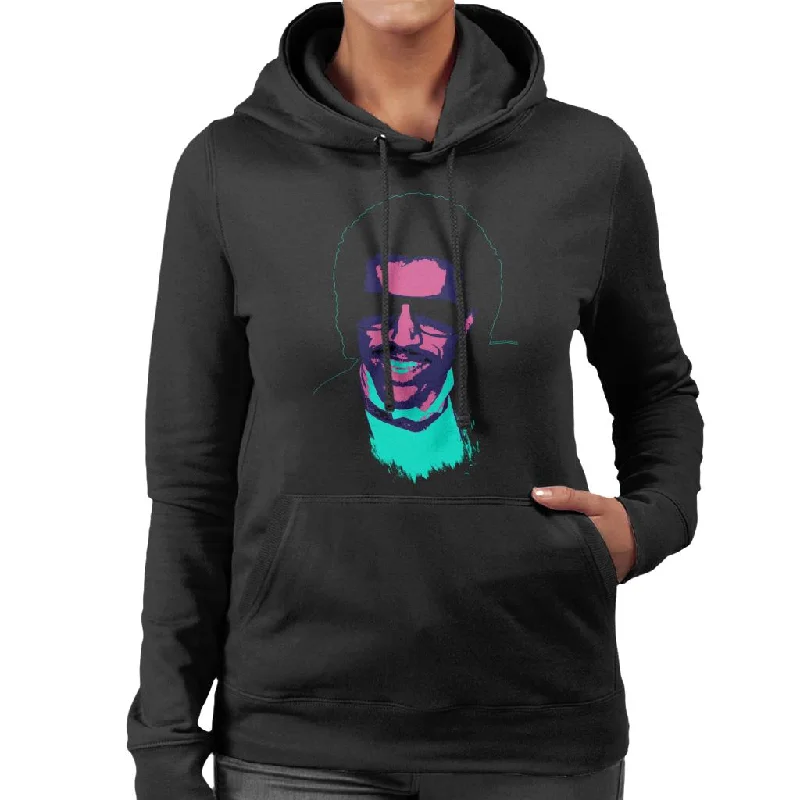 TV Times Pop Singer Lionel Richie 1985 Pop Art Stylised Women's Hooded Sweatshirt Hoodie with Ribbed Neckline Snug Warm TV Times Pop Singer Lionel Richie 1985 Pop Art Stylised Women's Hooded Sweatshirt Hoodie with Ribbed Neckline Snug Warm