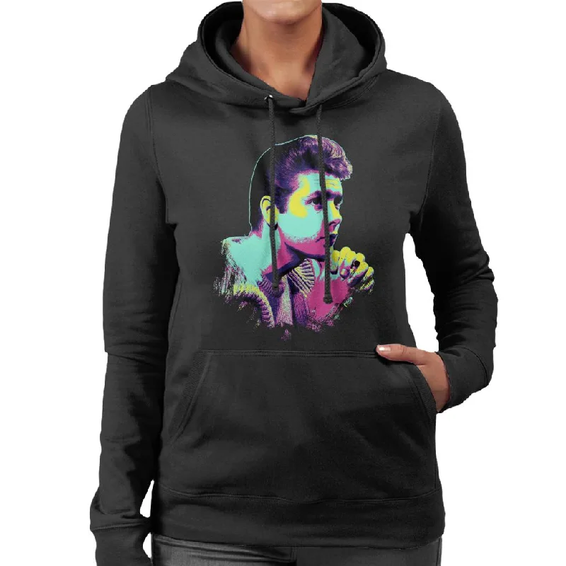 TV Times Singer Cliff Richard Pop Art Stylised Women's Hooded Sweatshirt Hoodie with Hem Detail Decorative Unique TV Times Singer Cliff Richard Pop Art Stylised Women's Hooded Sweatshirt Hoodie with Hem Detail Decorative Unique