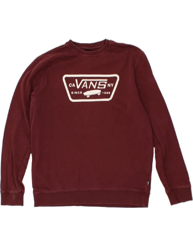VANS Mens Graphic Sweatshirt Jumper Large Burgundy Cotton Hoodie with Belted Waist Structured Tailored VANS Mens Graphic Sweatshirt Jumper Large Burgundy Cotton Hoodie with Belted Waist Structured Tailored