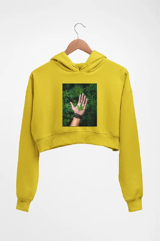 Weed Crop HOODIE FOR WOMEN Hoodie with Raw Hem Edgy Unfinished