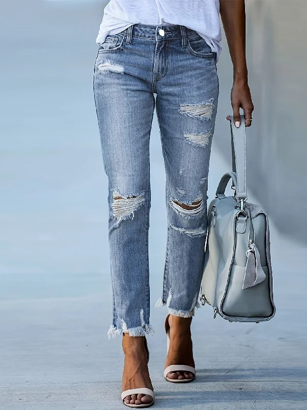 Women’s Stretch Ripped Skinny Jeans – Trendy, Flattering Fit Trendy Button-Up High-Waist Jeans Women’s Stretch Ripped Skinny Jeans – Trendy, Flattering Fit Trendy Button-Up High-Waist Jeans