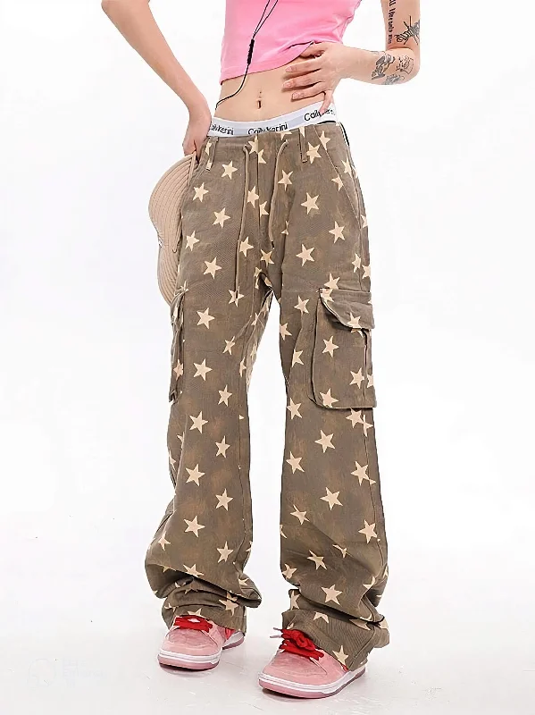 Y2K Star Low Rise Jeans Fashionable Slim Fit Jeans