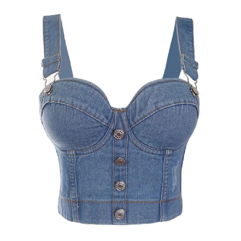 Fashion Sexy Denim Jeans Women Cropped Top Vest Fashionable Jeggings Style Jeans