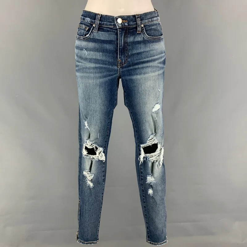 AMIRI Size 27 Blue Cotton Distressed Narrow Leg Thrasher Jeans Casual Skinny Fit Jeans AMIRI Size 27 Blue Cotton Distressed Narrow Leg Thrasher Jeans Casual Skinny Fit Jeans