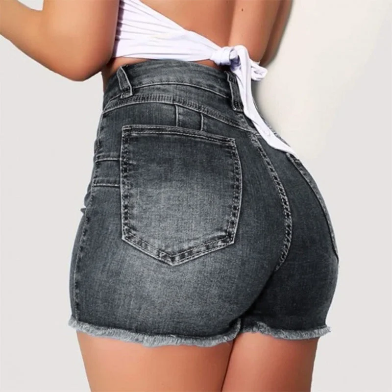 Fashion Women Summer High Waisted Denim Shorts Jeans Women Short Femme Push Up Skinny Slim Denim Shorts Stylish Shredded Denim Jeans Fashion Women Summer High Waisted Denim Shorts Jeans Women Short Femme Push Up Skinny Slim Denim Shorts Stylish Shredded Denim Jeans