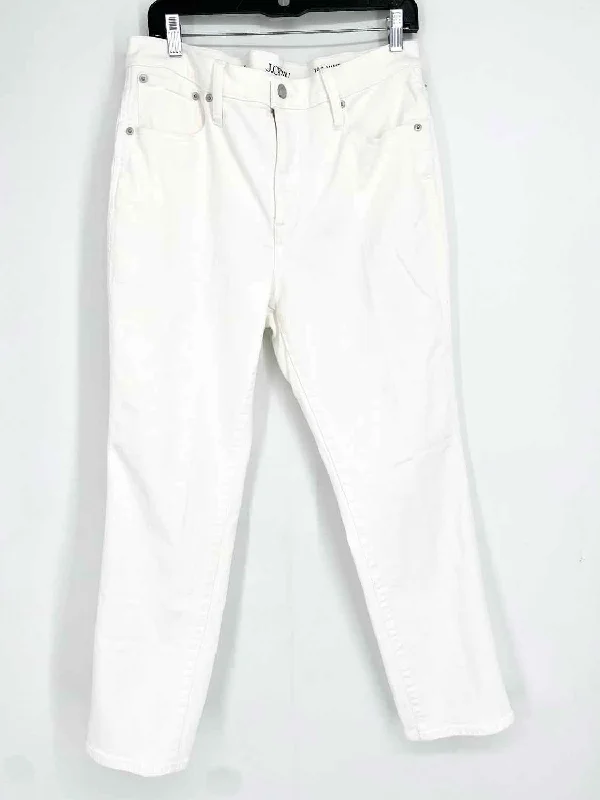 J Crew Women's White Straight Size 31/12 Jeans Comfortable Ankle Jeans