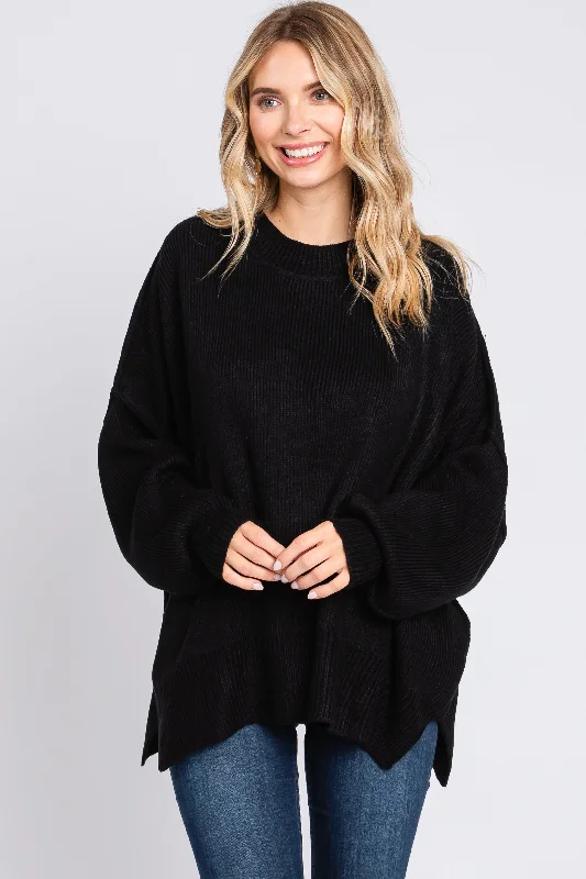 Black Long Sleeve Sweater Jersey Fabric Tulle Fabric Batik Fabric