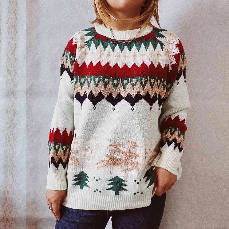 Hazel Blues® |  Christmas Element Long Sleeve Sweater Stylish Fashionable Trendy