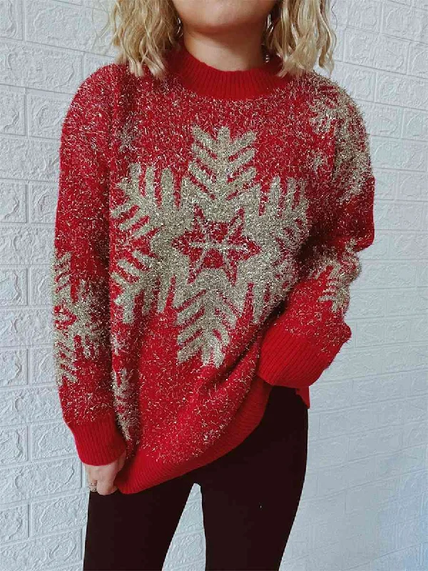 Hazel Blues® |  Christmas Element Round Neck Sweater Hooded Caped Shawl Collar