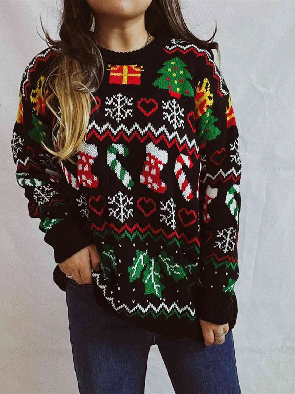 Hazel Blues® |  Christmas Element Sweater Fitted Slim Tailored